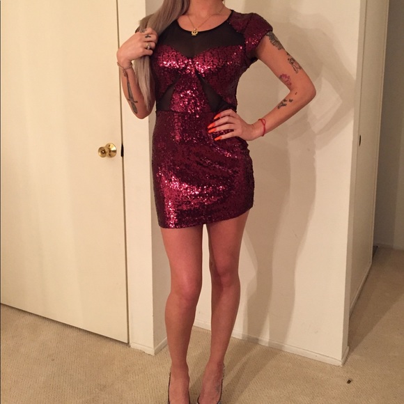 Dress Black mesh w/ sequins NWT✨ - Picture 3 of 7